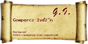 Gompercz Iván névjegykártya